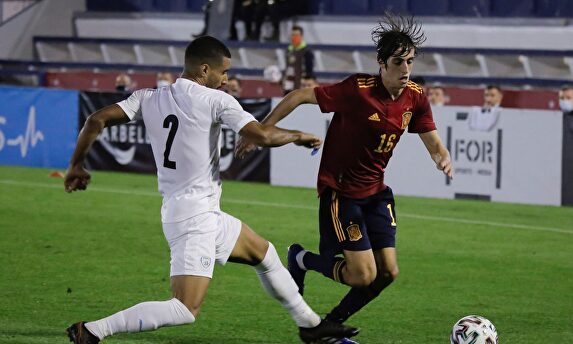 Bryan Gil, durante el España-Israel jugado en Marbella. | EFE