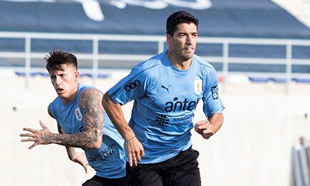 Luis Suárez, en un entrenamiento con la selección de Uruguay. | EFE