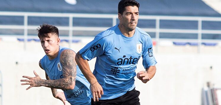 Luis Suárez, en un entrenamiento con la selección de Uruguay. | EFE