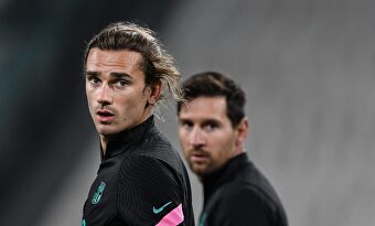 Geiezmann, en un entrenamiento del Barça junto a Leo Messi. | Cordon Press