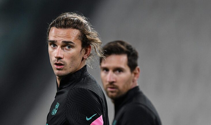 Geiezmann, en un entrenamiento del Barça junto a Leo Messi. | Cordon Press