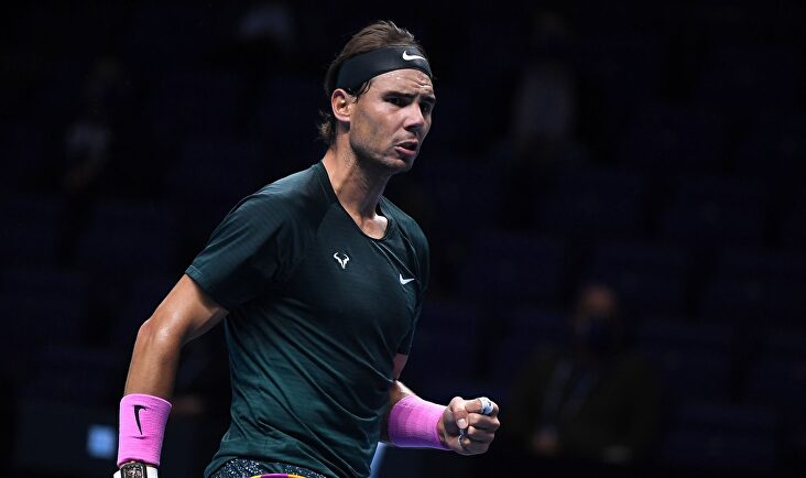 Rafa Nadal celebra su victoria ante Tsitsipas en las Finales ATP de Londres. | EFE