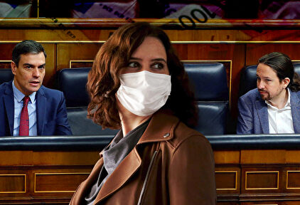 Pedro Sánchez, Isabel Díaz Ayuso y Pablo Iglesias | LD