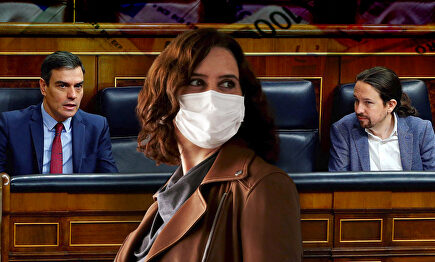 Pedro Sánchez, Isabel Díaz Ayuso y Pablo Iglesias | LD