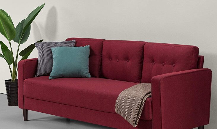 Sofá Zinus Mikhail tapizado estilo Mediados de Siglo | AMAZON