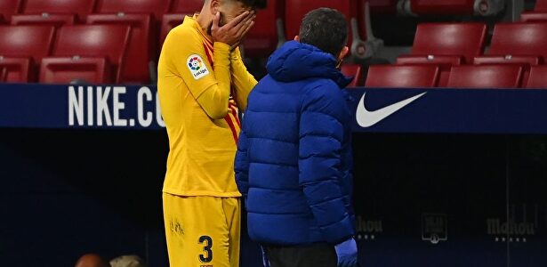Piqué se retira llorando del Wanda Metropolitano | EFE