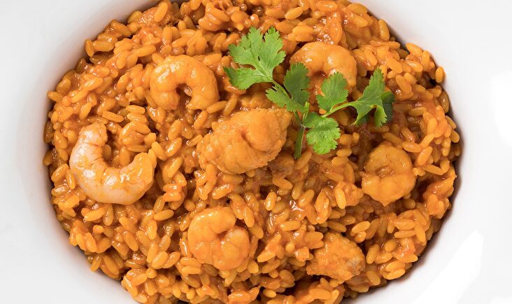 Arroz meloso con rape y gambas de Tappers. | Tappers