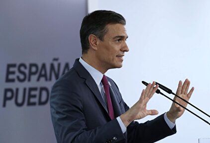 Pedro Sánchez durante su comparecencia de este domingo. | EFE