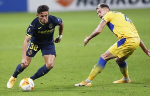 Yeremi Pino, en acción ante el Maccabi de Tel Aviv. | EFE