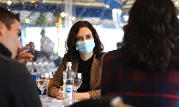 Isabel Díaz Ayuso este jueves en Barcelona. | Comunidad de Madrid