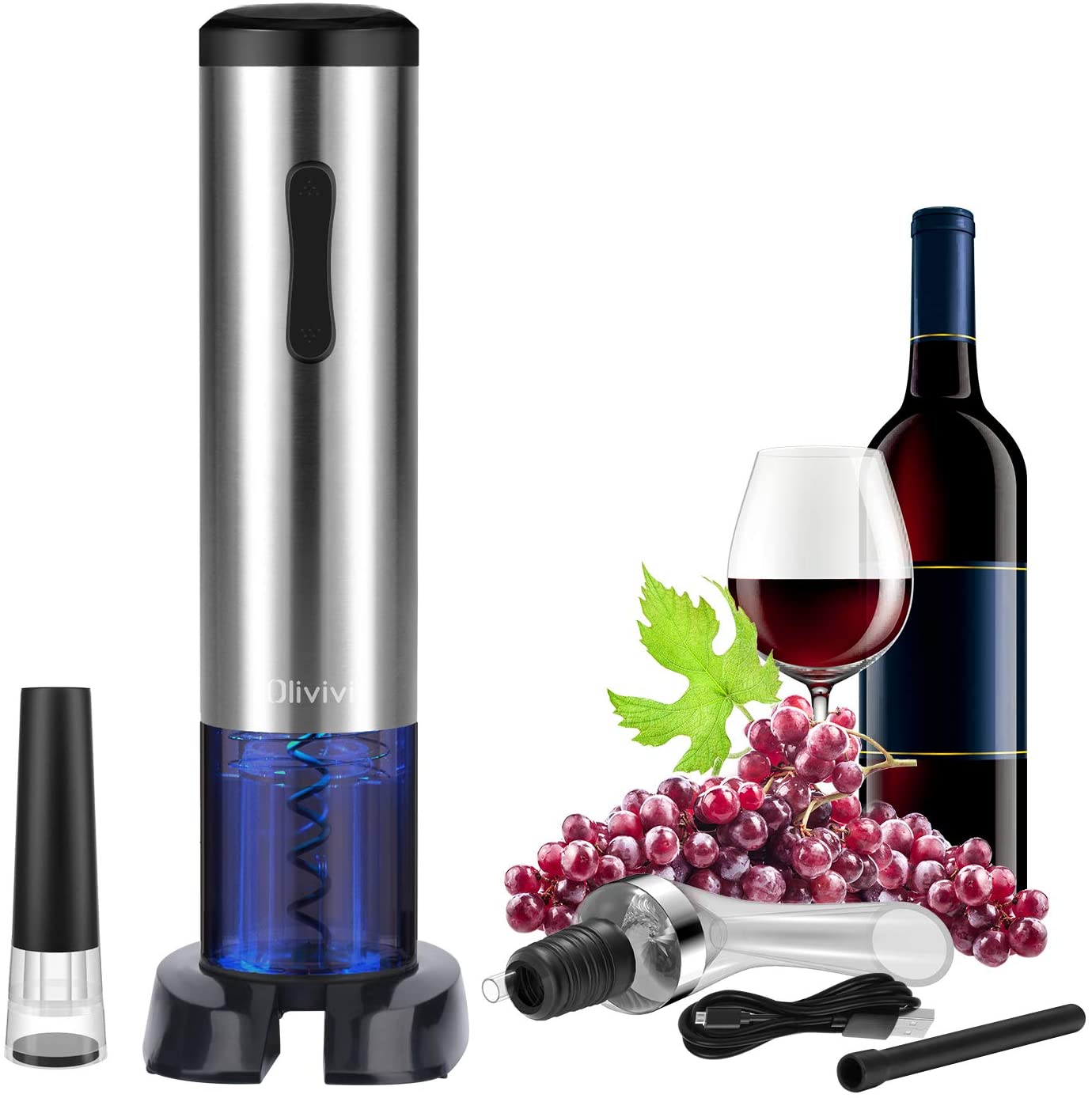 WINE OPENER - Sacacorchos eléctrico con cortador de cápsulas