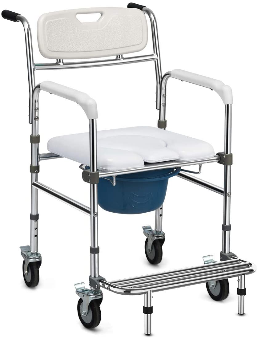 Mobiclinic Silla de baño para discapacitados Silla de ruedas de aluminio  para personas mayores Asiento ergonómico