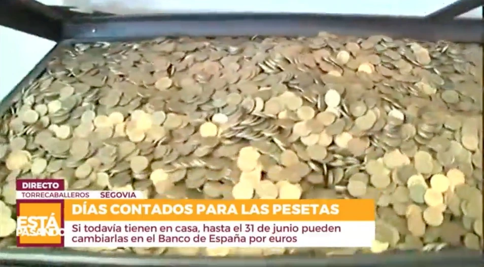 Un jubilado guarda tres toneladas de pesetas en su casa y se niega a cambiarlas