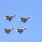 Cuatro cazas F-18 pertenecientes al Ala 12 y al 15.