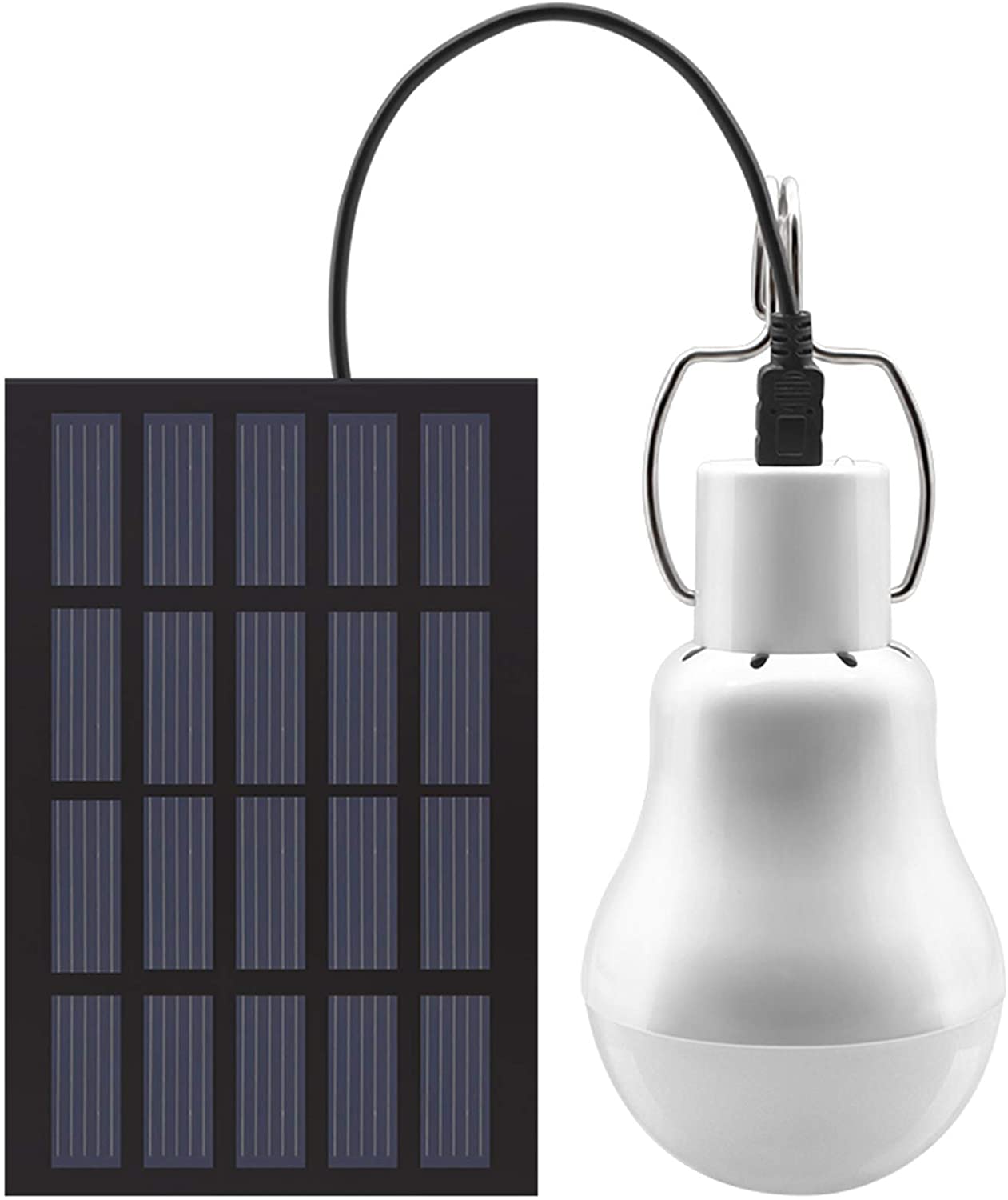 Bombilla Solar Portátil Recargable con Sensor de Luz LED Mando a