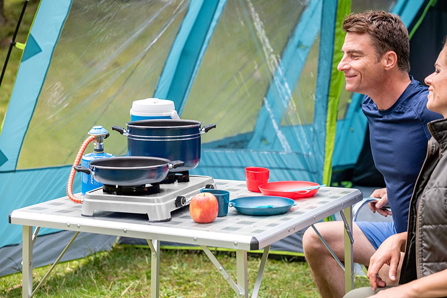 Cocina gas portátil para uso inteiror 2 fogones - Cocina camping