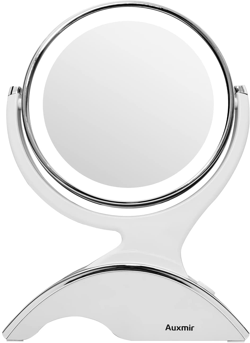 Auxmir 2021 Espejo Maquillaje con Luz LED, Espejo Cosmético Pequeño con  Aumento 10X, Espejo de Mesa Iluminado, Espejo de Pie con 3 Luces  Ajustables, Plegable Recargable USB, Blanco