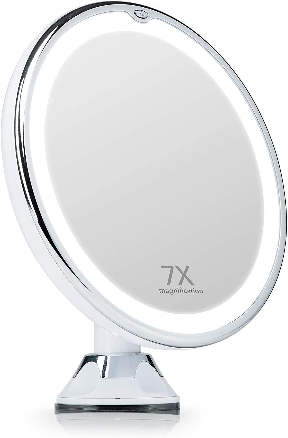 Espejo de maquillaje con luz LED, espejo de maquillaje de pared, 5  aumentos, recargable por USB, espejo cosmético, giratorio de 180°, espejo  de