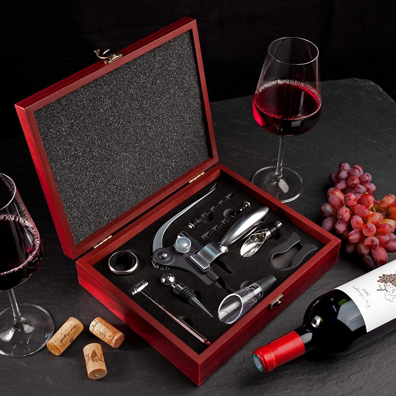Juego De Accesorios Kit de Vino 8 Piezas Set De Vino Ideal Para Regalo Complementos Vino 