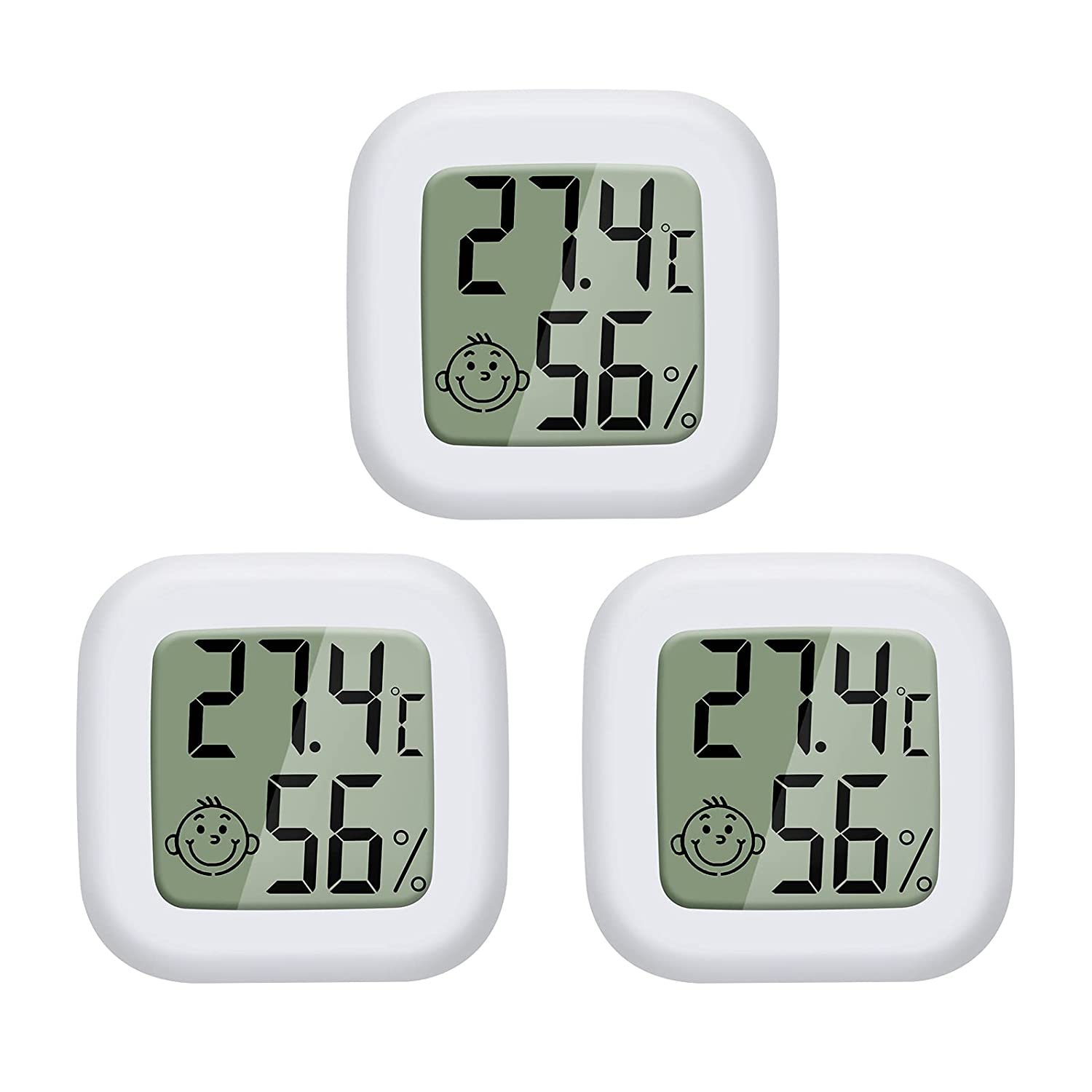  DOQAUS Higrómetro digital, paquete de 2 termómetros de  interior, medidor de humedad con actualización rápida de 5 segundos,  medidor de monitor de humedad de temperatura para habitación de bebé, sala 