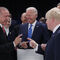 El presidente turco, Recep Tayyip Erdogan (i), el presidente de EEUU, Joe Biden (c), y el primer ministro británico, Boris Johnson durante la primera jornada de la cumbre de la OTAN que se celebra este miércoles en el recinto de Ifema, en Madrid.