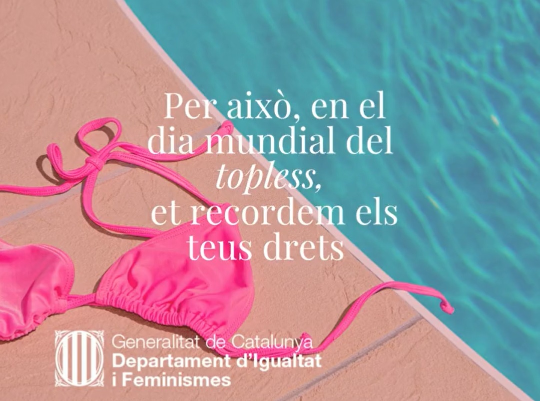 La Generalidad catalana recomienda el "topless" para combatir la discriminación de las mujeres