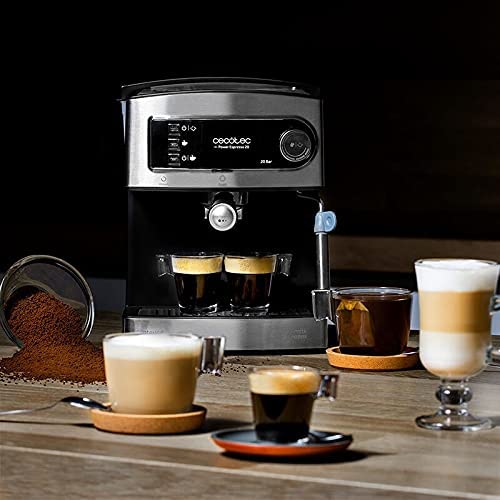 Cafeteras Expresso Máquina de café de espresso con molinillo de cafetera  eléctrica para cafetera comercial Presión de la bomba de la leche de vapor.  para el Hogar y la Oficina ( Color 