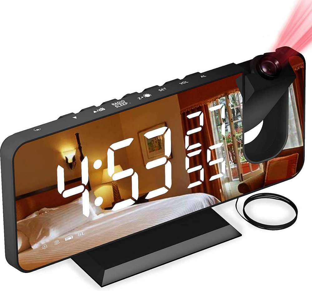 Reloj despertador con proyector para ver la hora claramente
