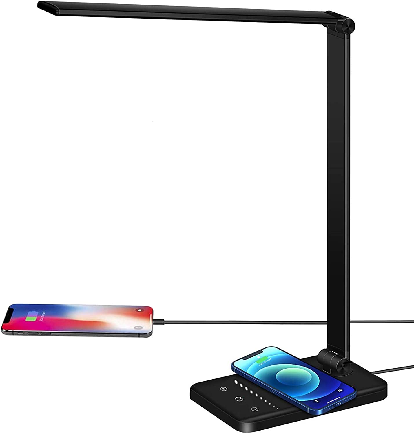 Elegante Lampara De Escritorio Con Luz LED Y Cargador USB Para Celular O  Tableta