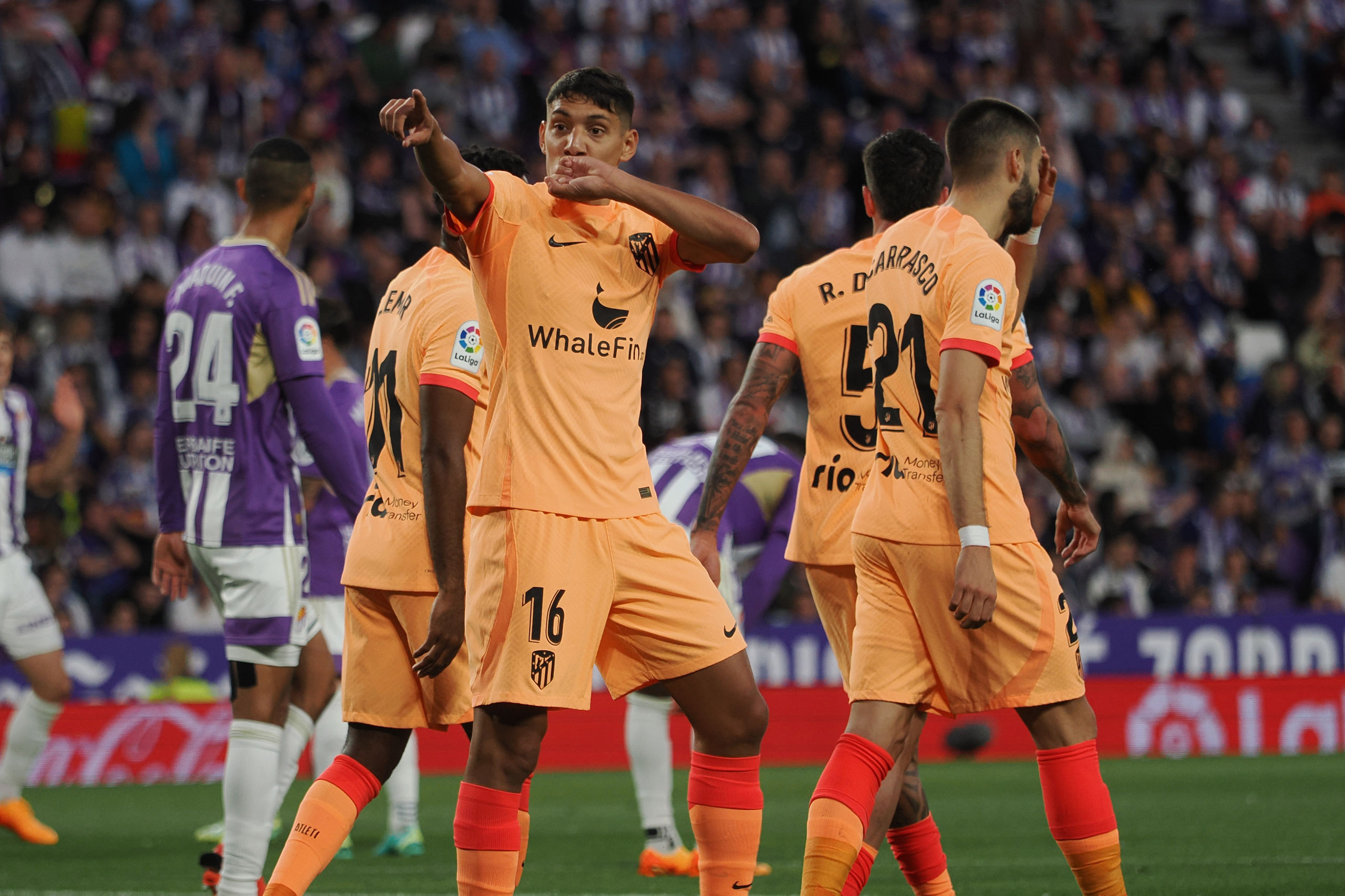 El Atlético aguanta la embestida final del Valladolid y termina goleando en Pucela (2-5)