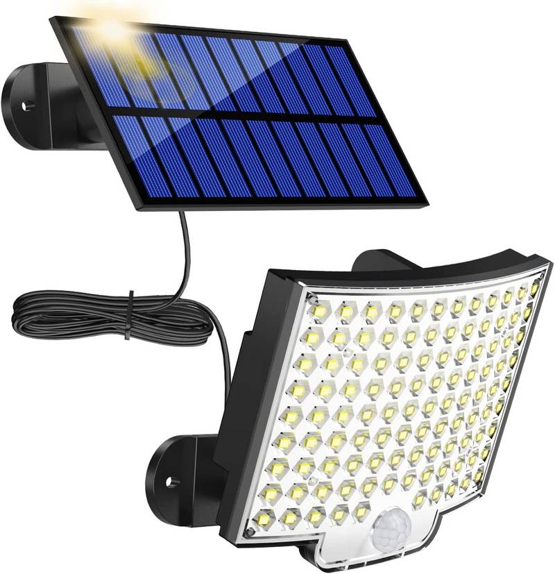 Foco LED Recargable 100W, Foco LED Bateria 336 LEDs/Panel Solar/ 4