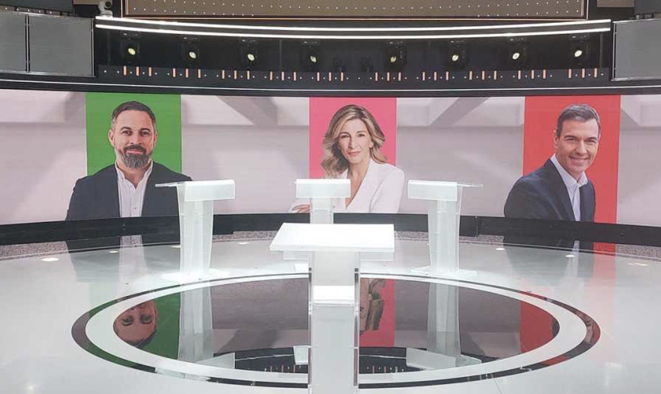 El debate electoral entre Sánchez, Abascal y Yolanda Díaz, en directo