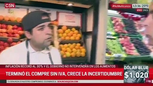 Ridículo de una televisión peronista argentina ante la bajada de precios de los alimentos