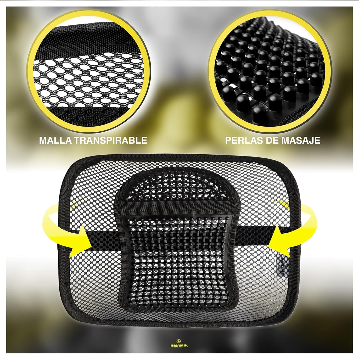 Comprar Cojín ergonómico de espuma viscoelástica para silla de oficina,  suave y transpirable, cojín de apoyo para el respaldo del asiento del coche  para aliviar el dolor de cadera y espalda, comodidad