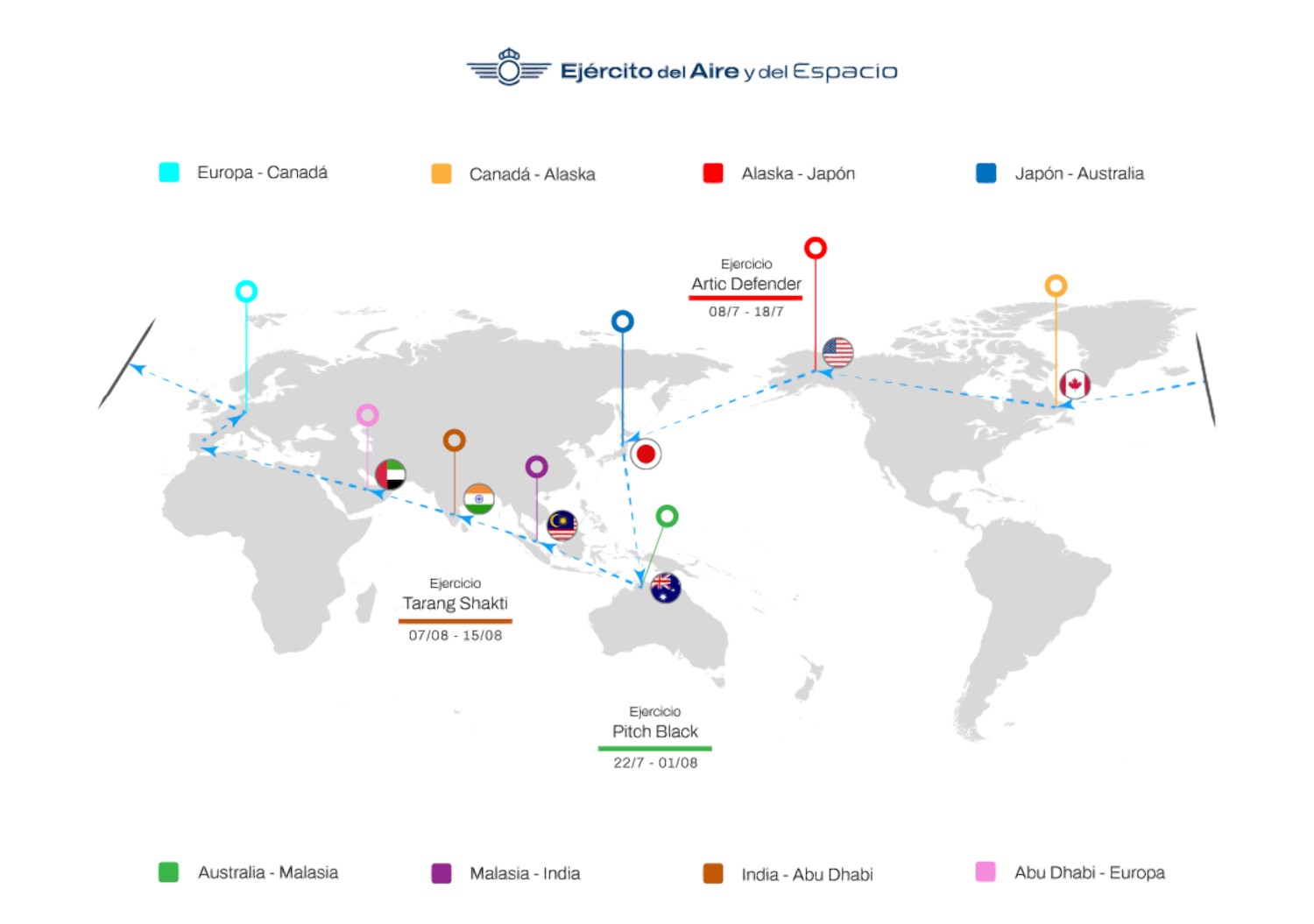 Pacific Skies 2024: cazas y aviones militares de España, Francia y Alemania se unen para dar la vuelta al mundo