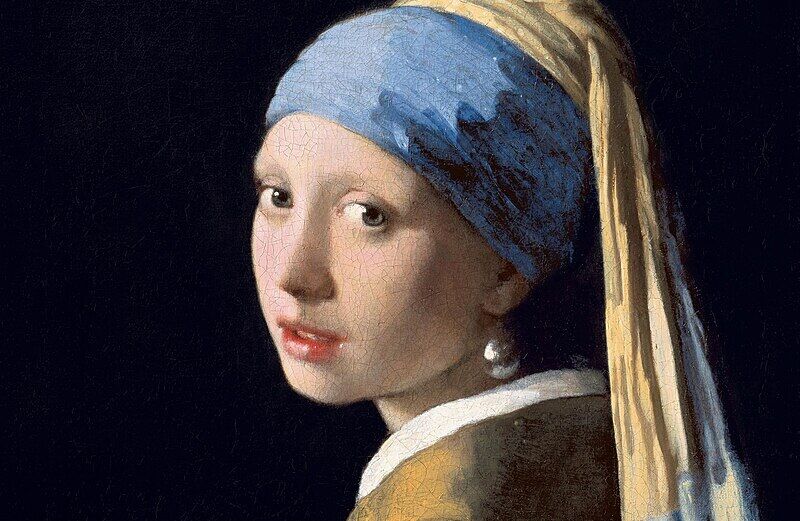 Detalle de 'Lo joven de la perla', de Vermeer | Museo Mauritshuis de La Haya.