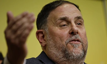 Oriol Junqueras ofrece una rueda de prensa tras el Congreso de ERC.