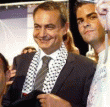 Zapatero, con la kefia al cuello, en una imagen de archivo.