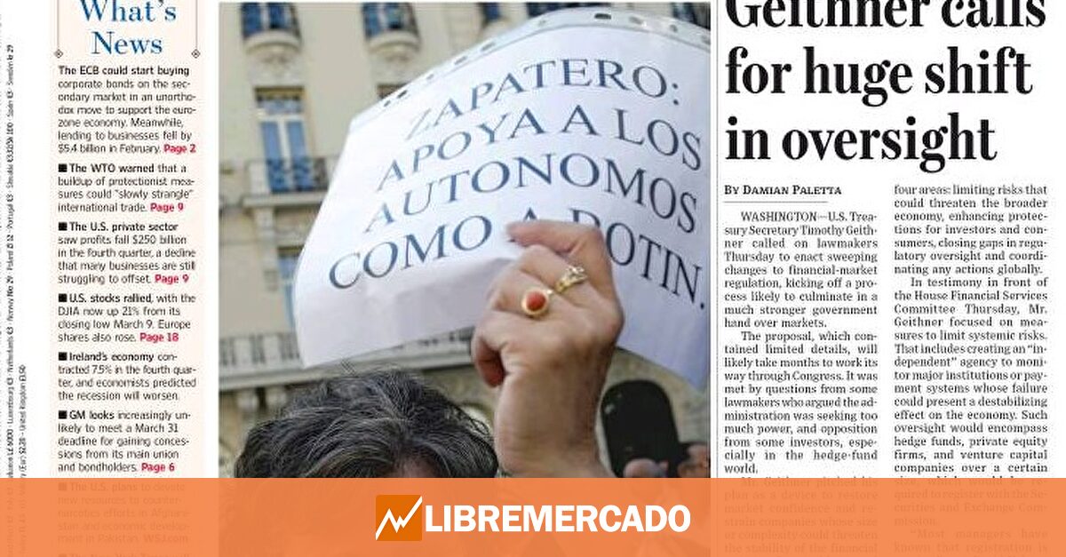 Wall Street Journal lleva a su portada la manifestación de los