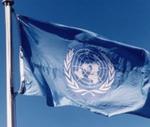 La bandera de Naciones Unidas.