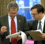 George W. Bush y Michael Gerson.