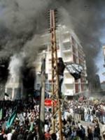 La embajada danesa en Beirut, en llamas