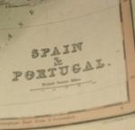 Parte inferior de un mapa peninsular del siglo XIX.