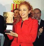 Eugenia Rico, al recoger el XXVI Premio Azorín de Novela.