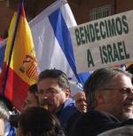 Detalle de la concentración proisraelí en Madrid el pasado viernes.