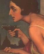 Julio Romero de Torres: MUJER CON PISTOLA (detalle).