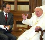 Zapatero con Juan Pablo II