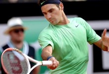 Federer durante un partido en Roma