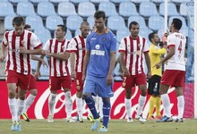 Los jugadores del Almera celebran un gol. | EFE