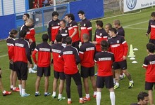 Entrenamiento del Atl�tico de Madrid en el Cerro del Espino. | EFE